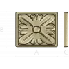 Square Floral Rosette STL for CNC Routing