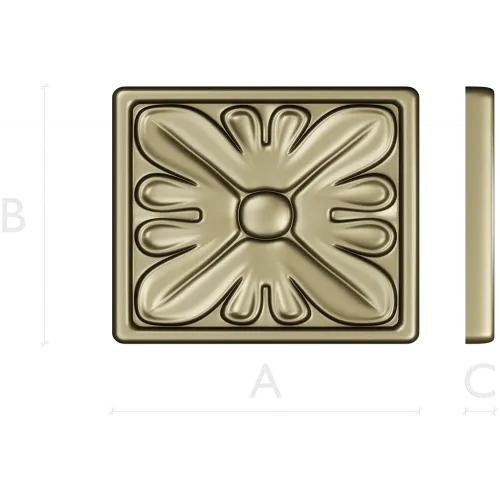 Square Floral Rosette STL for CNC Routing