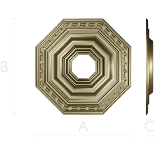 Octagonal Stepped Rosette STL for CNC
