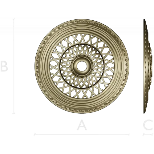 Lattice Sun Rosette - STL 3D model for CNC carving