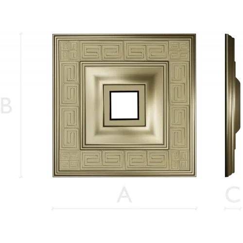 Square Meander Rosette STL for CNC