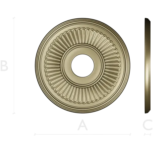 Sunray Rosette - 3D STL model for CNC carving