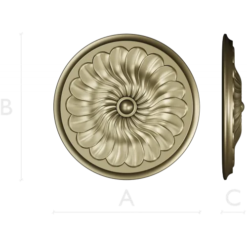 Spiral Petal Rosette - STL 3D model for CNC