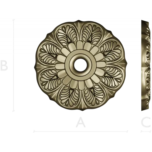 Sunleaf Rosette - high-detail STL 3D model for CNC milling
