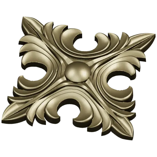 Acanthus Diamond Rosette - STL 3D model for CNC router
