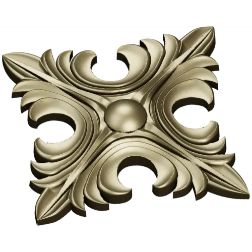 Acanthus Diamond Rosette - STL 3D model for CNC router