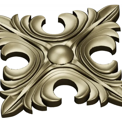 Acanthus Diamond Rosette - STL 3D model for CNC router