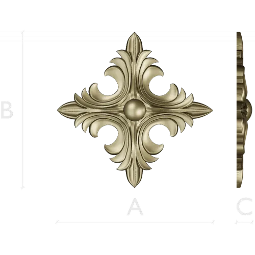 Acanthus Diamond Rosette - STL 3D model for CNC router
