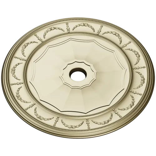 Ceiling Rosette STL - Laurel Medallion 3D Model for CNC