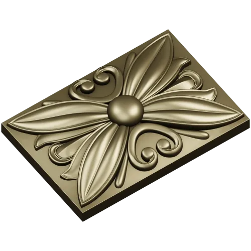 Floral rosette relief STL for CNC router and ArtCAM
