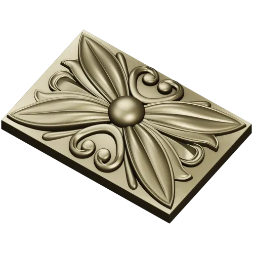 Floral rosette relief STL for CNC router and ArtCAM