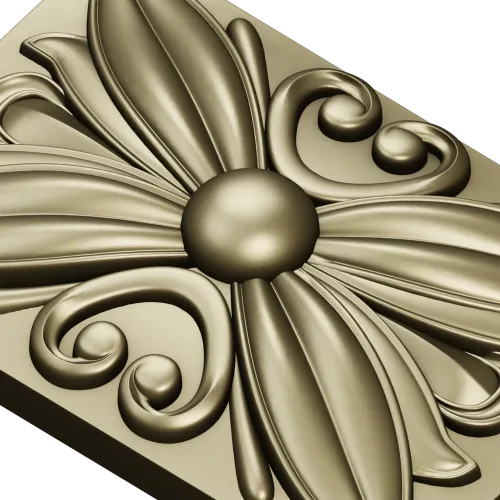 Floral rosette relief STL for CNC router and ArtCAM