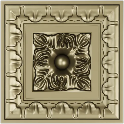 Square Floral Rosette STL for CNC Milling
