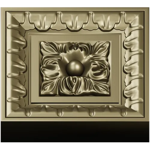 Square Floral Rosette STL for CNC Milling