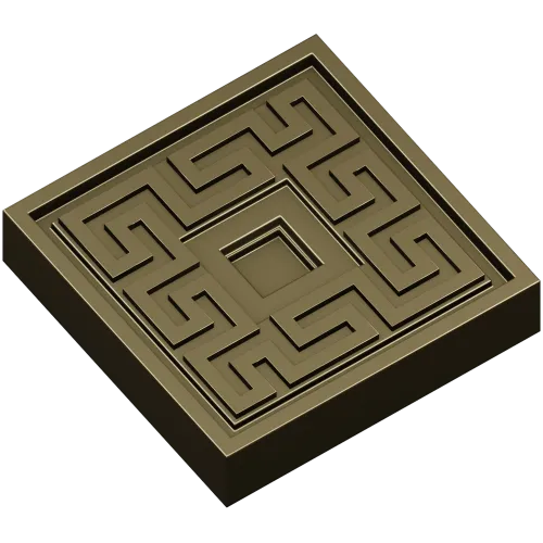 Meander Square Rosette STL