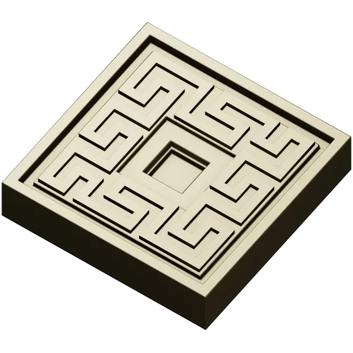 Meander Square Rosette STL