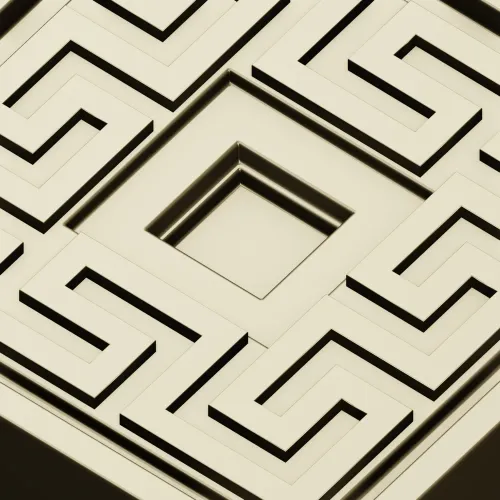 Meander Square Rosette STL
