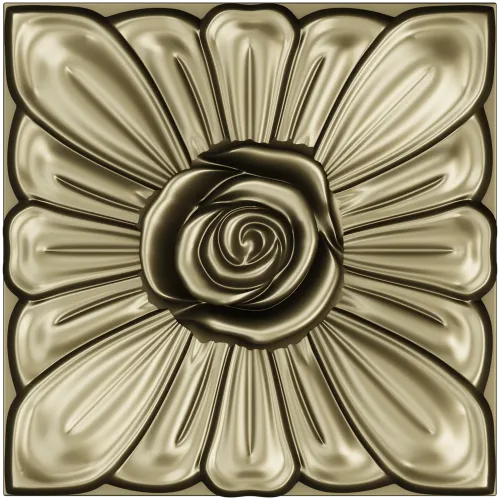 Square Rose Rosette STL for CNC