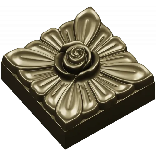 Square Rose Rosette STL for CNC