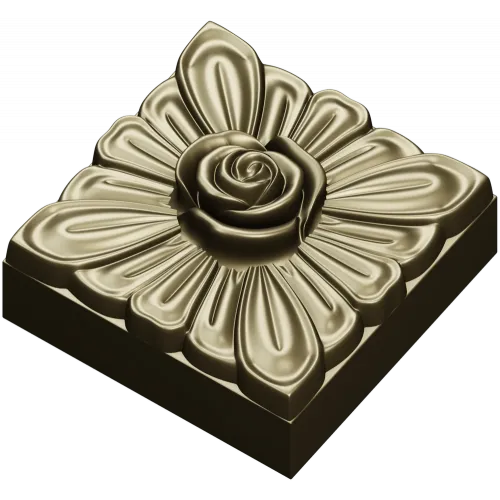 Square Rose Rosette STL for CNC