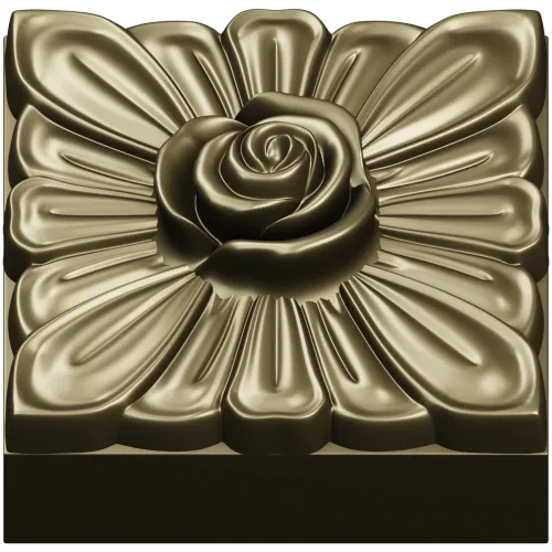 Square Rose Rosette STL for CNC