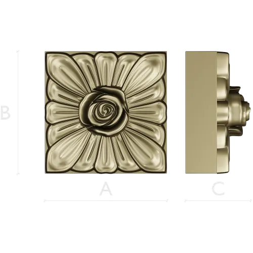 Square Rose Rosette STL for CNC