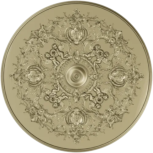 Rococo Cherub Ceiling Rosette STL Model for CNC