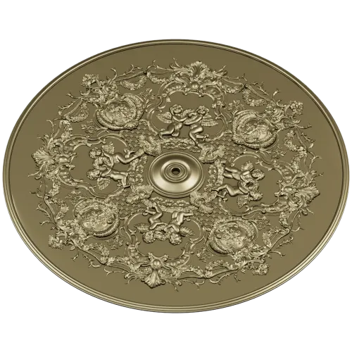 Rococo Cherub Ceiling Rosette STL Model for CNC