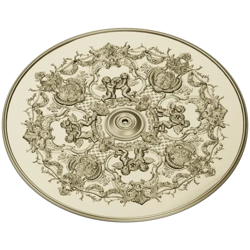 Rococo Cherub Ceiling Rosette STL Model for CNC