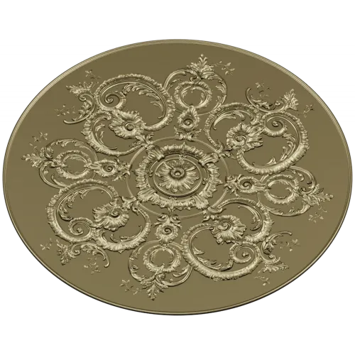 Ornate Rococo Round Rosette STL for CNC