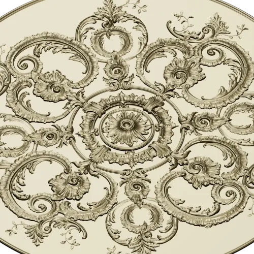 Ornate Rococo Round Rosette STL for CNC