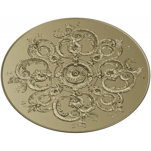 Ornate Rococo Round Rosette STL for CNC