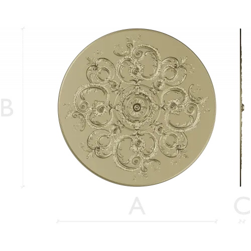 Ornate Rococo Round Rosette STL for CNC