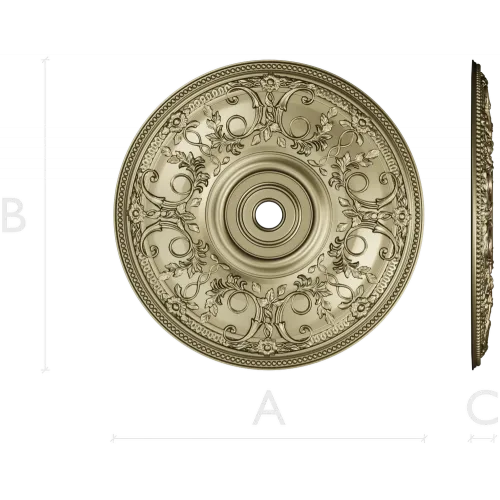 Regal Floral Ceiling Rosette - STL 3D Model for CNC