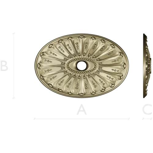 Oval Sunburst Rosette STL for CNC milling