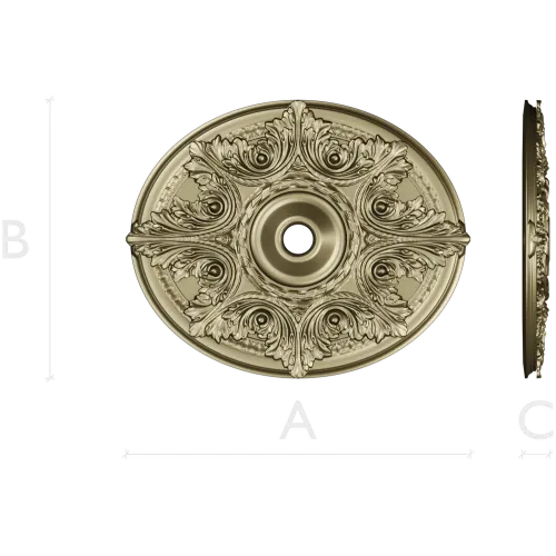 Acanthus Star Ceiling Rosette - STL 3D model for CNC