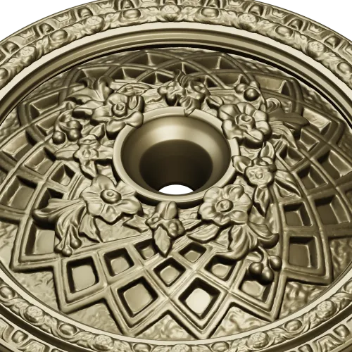 Floral Lattice Ceiling Rosette - STL 3D model for CNC