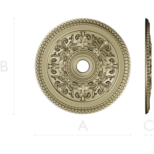 Ornamental Acanthus Ceiling Rosette STL for CNC