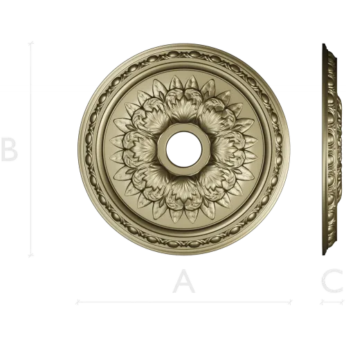 Ornamental Floral Ceiling Rosette STL for CNC