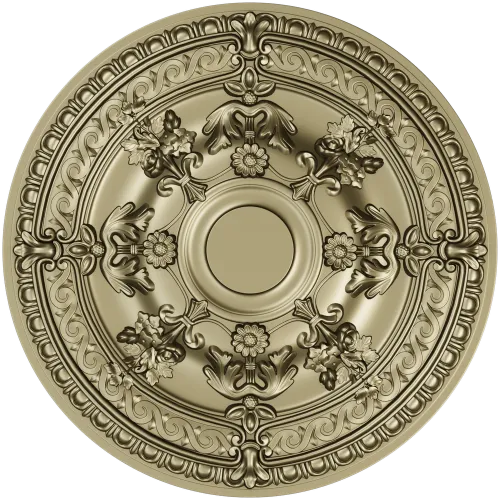 Baroque Floral Ceiling Rosette - STL 3D Model for CNC