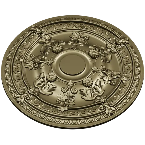 Baroque Floral Ceiling Rosette - STL 3D Model for CNC