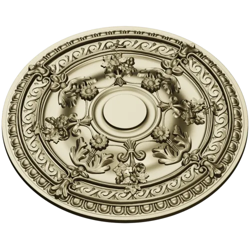 Baroque Floral Ceiling Rosette - STL 3D Model for CNC