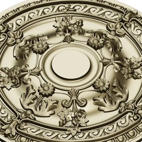 Baroque Floral Ceiling Rosette - STL 3D Model for CNC