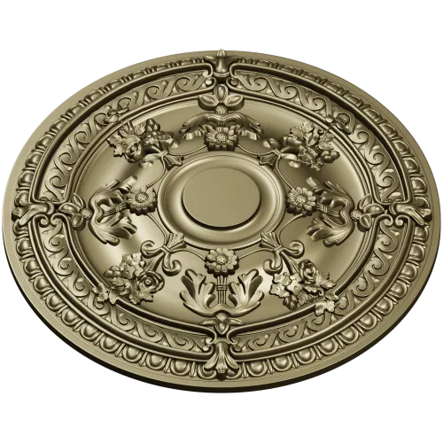 Baroque Floral Ceiling Rosette - STL 3D Model for CNC