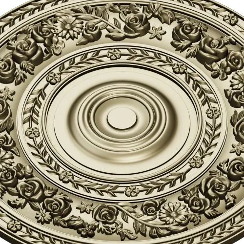 Floral Laurel Rosette - STL 3D model for CNC