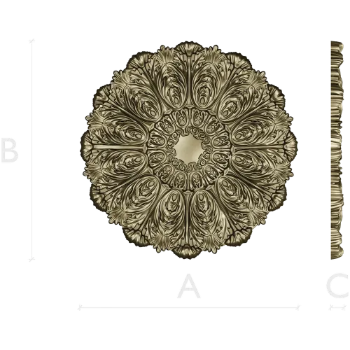 Ornate Acanthus Rosette STL for CNC