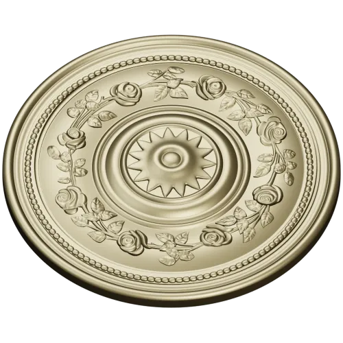 Round Rosette with Rose Garland - STL for CNC