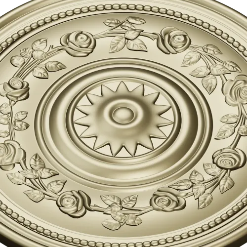 Round Rosette with Rose Garland - STL for CNC