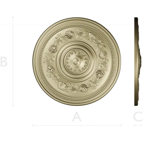 Round Rosette with Rose Garland - STL for CNC