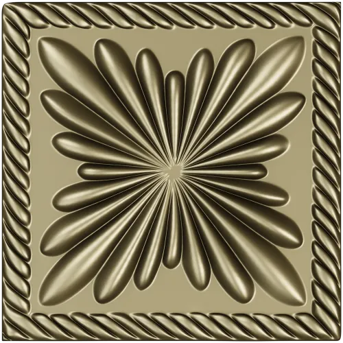 Square Floral Rosette STL